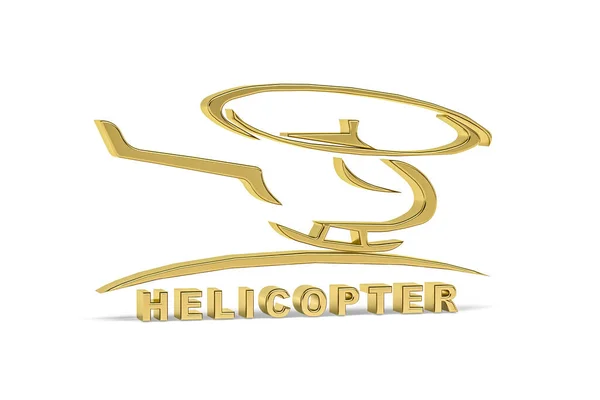 Icono Helicóptero Oro Aislado Sobre Fondo Blanco Render —  Fotos de Stock