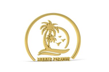 Beyaz arkaplanda izole edilmiş 3d palmiye ağacı simgesi - 3d oluşturma