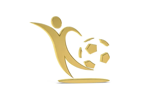Beyaz Arkaplanda Izole Edilmiş Altın Futbolcu Simgesi Oluşturma — Stok fotoğraf