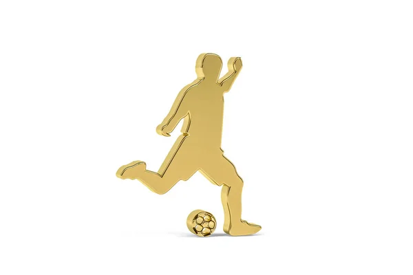 金色3D足球运动员图标孤立在白色背景 3D渲染 — 图库照片