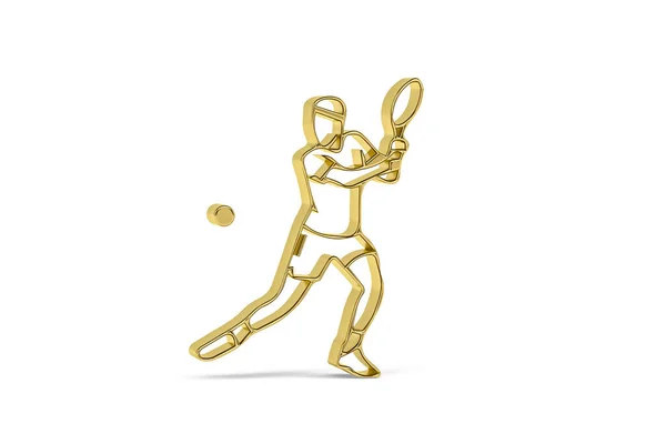 Golden Tennis Player Icon Isolated White Background Render — Φωτογραφία Αρχείου
