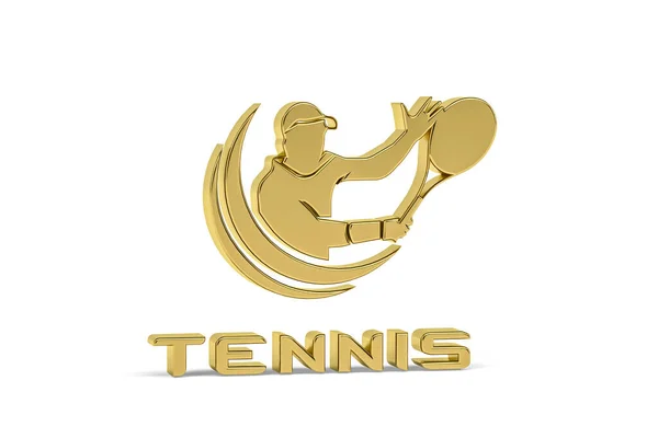 Golden Tennis Player Icon Isolated White Background Render — Φωτογραφία Αρχείου