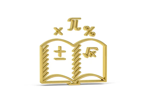 Ícone Dourado Matemática Isolado Fundo Branco Renderização — Fotografia de Stock