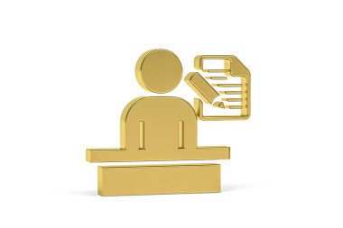 Beyaz arkaplanda izole edilmiş 3d satıcı simgesi - 3d oluşturma