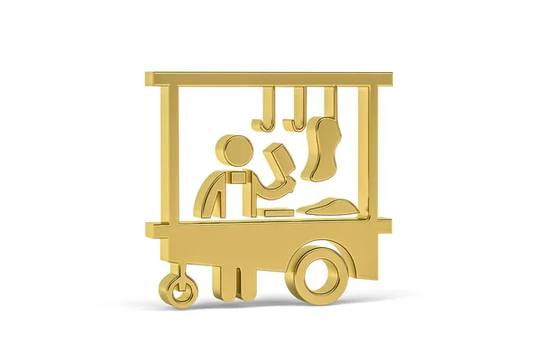Goldenes Verkäufer Symbol Isoliert Auf Weißem Hintergrund Renderer — Stockfoto