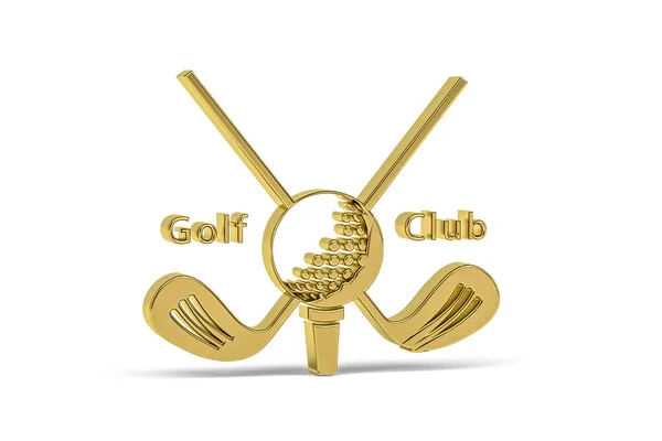 Golden Icona Golf Isolato Sfondo Bianco Rendering — Foto Stock