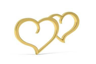 Beyaz arkaplanda izole edilmiş 3d kalp simgesi - 3d oluşturma