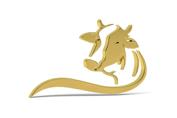 Golden Cow Icon Isolated White Background Render — Stock Photo, Image