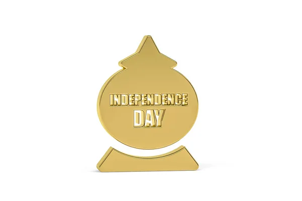 Golden Indipendenza Icona Giorno Isolato Sfondo Bianco Rendering — Foto Stock