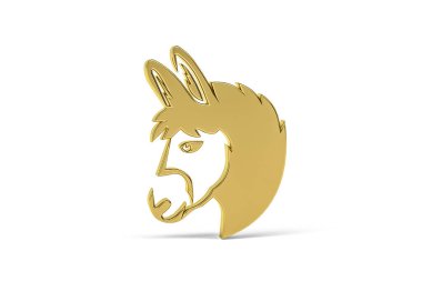 Beyaz arkaplanda izole edilmiş 3d eşek simgesi - 3d oluşturma