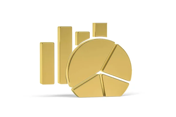 Ícone Gráfico Dourado Isolado Fundo Branco Renderização — Fotografia de Stock