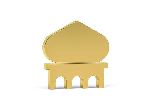 Golden Minaret Ikon Isolerad Vit Bakgrund Render — Stockfoto