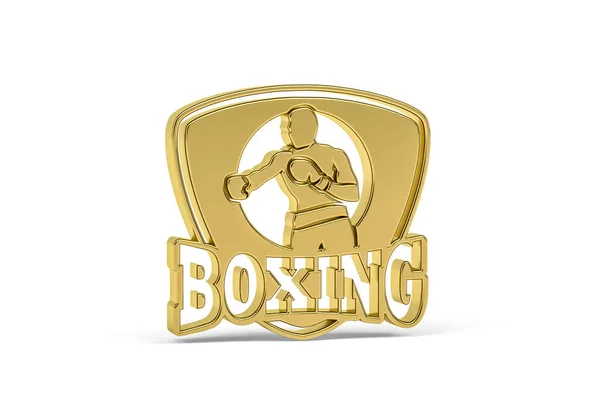 Icono Boxeo Dorado Aislado Sobre Fondo Blanco Render — Foto de Stock