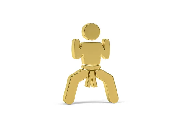 Goldenes Karate Symbol Isoliert Auf Weißem Hintergrund Render — Stockfoto