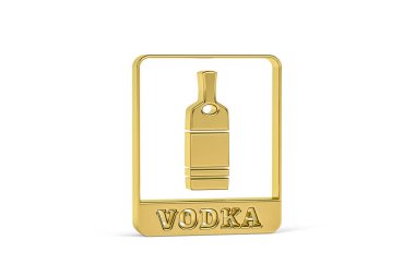 Beyaz arkaplanda izole edilmiş 3D votka simgesi - 3D görüntüleme
