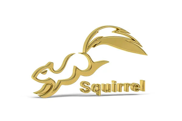 Goldenes Eichhörnchen Symbol Isoliert Auf Weißem Hintergrund Renderer — Stockfoto