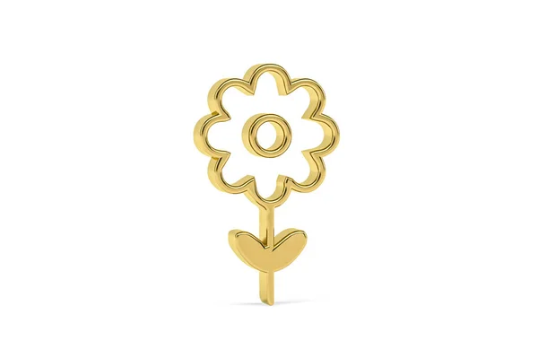 Золота Квітка Ізольована Білому Тлі Рендеринга — стокове фото
