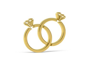 Beyaz arkaplanda izole edilmiş 3D düğün simgesi - 3D görüntüleme