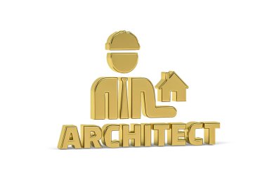 Beyaz arkaplanda izole edilmiş 3d mimari simgesi - 3d oluşturma