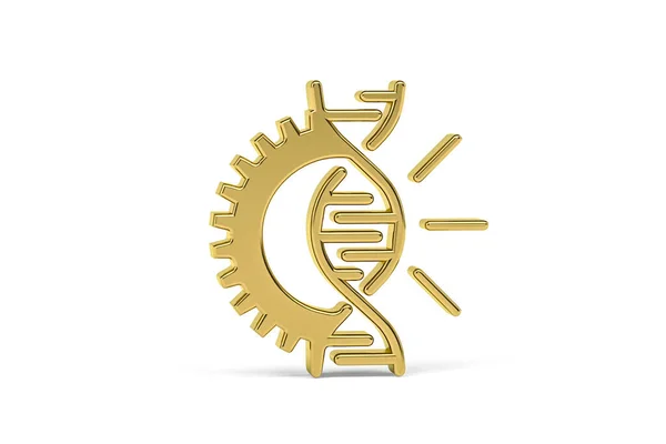 Golden Biotechnology Icon Isolated White Background Render — Stock Photo, Image