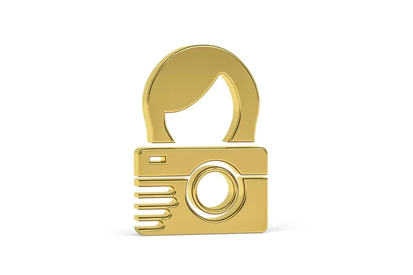 Golden Fotograaf Pictogram Geïsoleerd Witte Achtergrond Render — Stockfoto