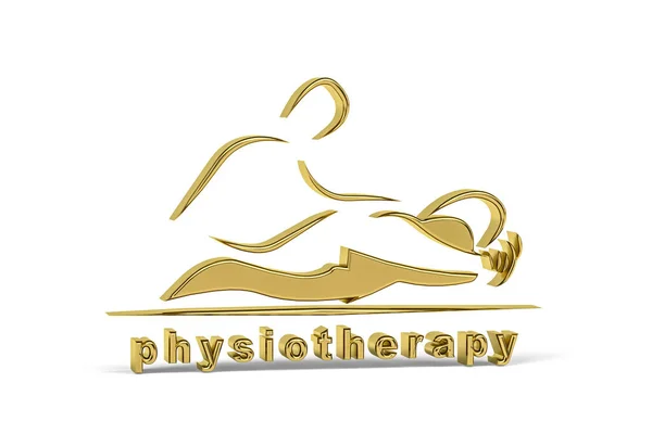 Goldenes Symbol Für Physiotherapie Isoliert Auf Weißem Hintergrund Renderer — Stockfoto