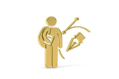 Beyaz arkaplanda izole edilmiş 3d grafik tasarımcısı simgesi - 3B oluşturma