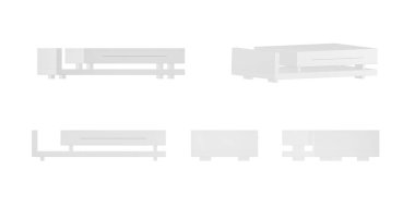 Coffee table mockup isolated on white background - 3d render