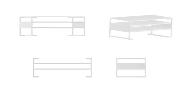 Modello Tavolino Isolato Sfondo Bianco Rendering — Foto Stock