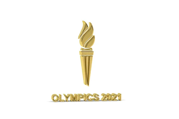 Ícone Olímpico Dourado Isolado Fundo Branco Renderização — Fotografia de Stock
