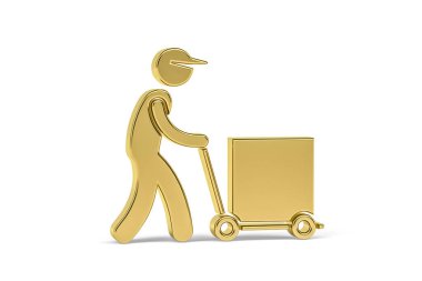 Beyaz arkaplanda izole edilmiş 3D depo ikonu - 3d oluşturma