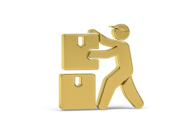 Beyaz arkaplanda izole edilmiş 3D depo ikonu - 3d oluşturma