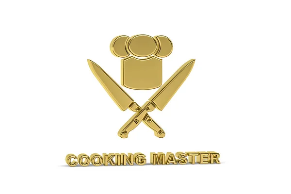 Goldenes Koch Symbol Isoliert Auf Weißem Hintergrund Renderer — Stockfoto