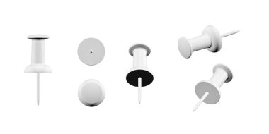 Başparmak raptiyesi modeli beyaz arkaplanda izole edildi - 3d oluşturma