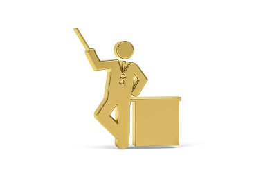 Beyaz arkaplanda izole edilmiş 3d öğretmen simgesi - 3d oluşturma