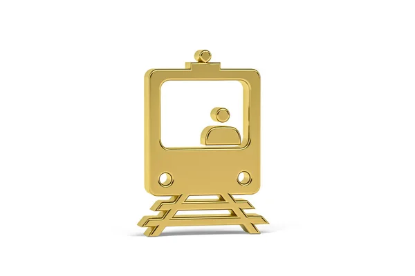 Golden Icona Del Macchinista Isolato Sfondo Bianco Rendering — Foto Stock