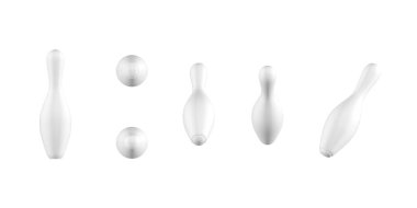 Bowling pin modeli beyaz arkaplanda izole edildi - 3d oluşturma