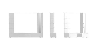 Kitaplık modeli beyaz arkaplanda izole edildi - 3B oluşturma