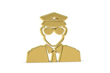 Beyaz arkaplanda izole edilmiş 3D pilot simgesi - 3d oluşturma