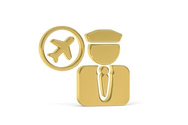 Beyaz arkaplanda izole edilmiş 3D pilot simgesi - 3d oluşturma