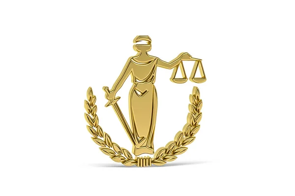 Golden Lawyer Icon Isolated White Background Render — Stockfoto