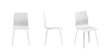 Tasarımcı sandalyesi modeli beyaz arkaplanda izole edildi - 3d oluşturma