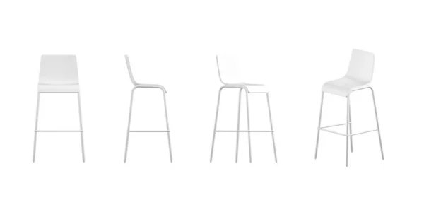 在白色3D渲染上隔离的高椅子模型 — 图库照片