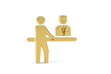 Beyaz arkaplanda izole edilmiş 3D resepsiyonist simgesi - 3D görüntüleme