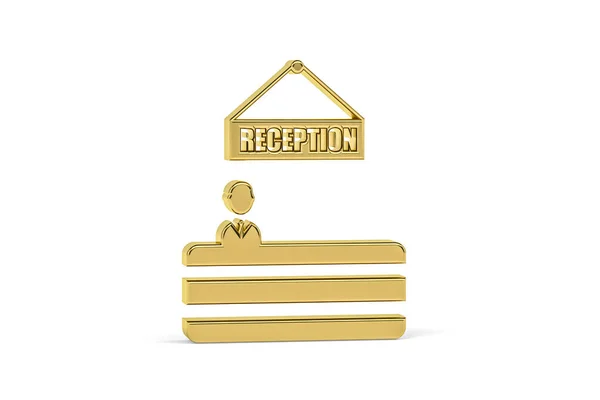 Golden Receptionist Ikon Isolerad Vit Bakgrund Render — Stockfoto