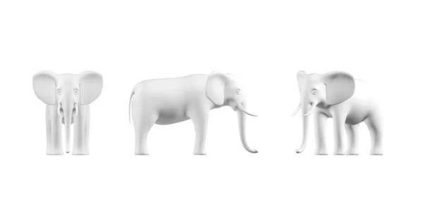Mockup Elefante Sfondo Bianco Rendering — Foto Stock
