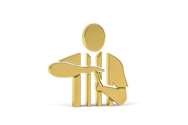 Beyaz arkaplanda izole edilmiş 3D futbol hakemi simgesi - 3B oluşturma