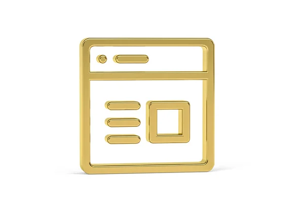 Ícone Designer Dourado Isolado Fundo Branco Renderização — Fotografia de Stock