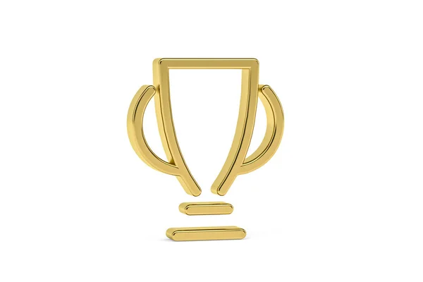 Golden Vítězství Izolované Bílém Pozadí Vykreslení — Stock fotografie
