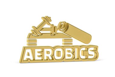Beyaz arkaplanda izole edilmiş 3d aerobik simgesi - 3d oluşturma